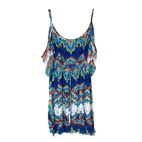 ❤️ 🆕 W GLOVER Wave cold shoulder Dress Size M - Picture 1 of 5